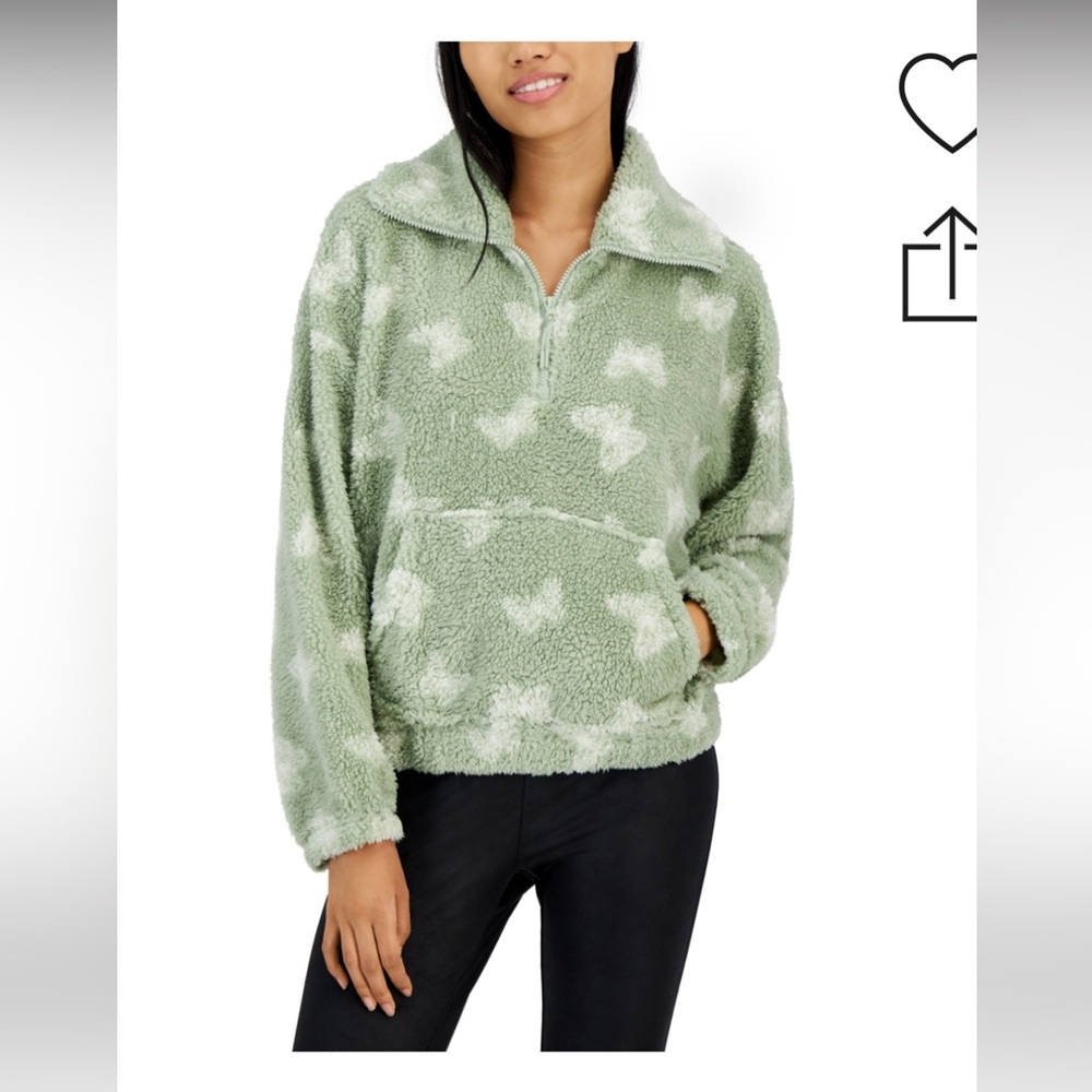 Hippie Rose Sherpa half zip pullover